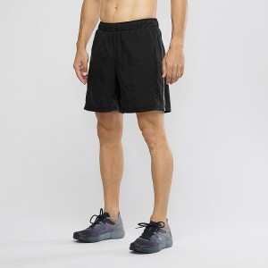 Salomon Agile 2In1 Shorts Herre Sort | 06591-HQDX