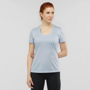 Salomon Agile T Shirts Dame Blå | 04975-CQTO