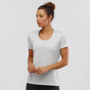 Salomon Agile T Shirts Dame Gray | 97284-ZKPM