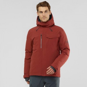 Salomon Arctic Down Jacket M Skijakker Herre Rød | 74965-EQTJ