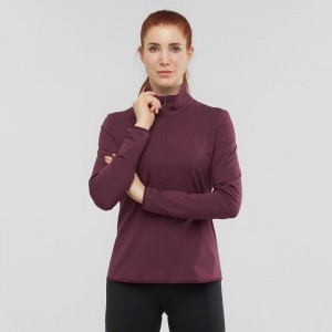 Salomon Essential Lightwarm Pullover Dame Lilla | 37092-KXBE