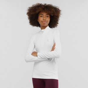 Salomon Essential Seamless Pullover Dame Hvide | 42068-BGHM