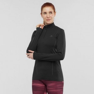 Salomon Essential Seamless Pullover Dame Sort | 71640-DJOP