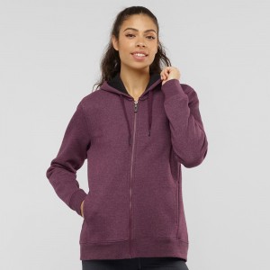 Salomon Essential Warm Hættetrøje Dame Lilla | 60124-DSFM