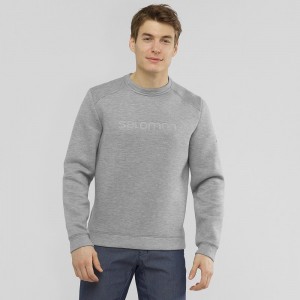 Salomon Essential Warm Pullover Herre Gray | 83725-VBFY