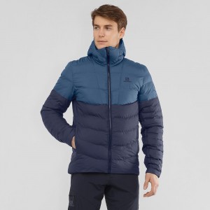 Salomon Essential Xwarm Insulated Hættetrøje Herre Mørkeblå | 68405-PSTZ