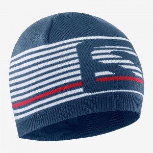 Salomon Flatspin Kort Beanie Hat Herre Blå | 46175-VXKP