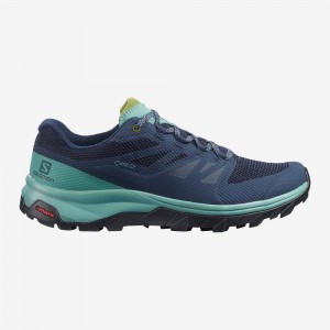 Salomon Outline Brede Gore-Tex Trekking Dame Mørkeblå | 79045-STQC