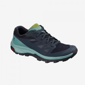 Salomon Outline Gore-Tex Trekking Dame Mørkeblå | 48265-VWAQ