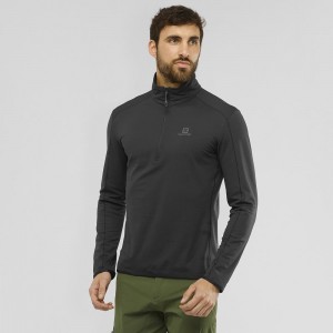 Salomon Outrack Half Zip Mid M Skijakker Herre Sort | 89670-DGSH