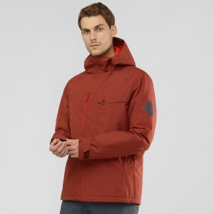 Salomon Powderstash Jacket M Skijakker Herre Rød | 23608-SFEA