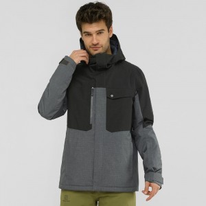 Salomon Powderstash Jacket M Skijakker Herre Gray | 73285-SRYT