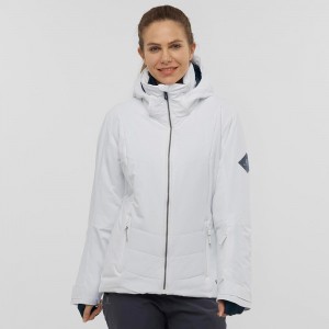 Salomon Prevail Jacket W Skijakker Dame Hvide | 86129-UIZW