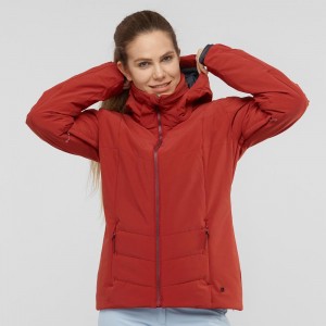 Salomon Prevail Jacket W Skijakker Dame Rød | 64072-DBOQ