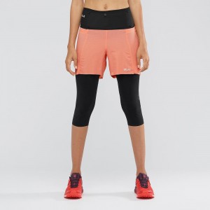 Salomon S Lab Kort W Shorts Dame Orange | 58109-CPZO