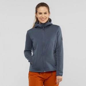 Salomon Snowshelter Fleece Hoodie W Skijakker Dame Gray | 02156-ODYL