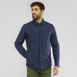 Salomon Snowshelter Insulated Shirt M Jakke Herre Mørkeblå | 70385-DJHY