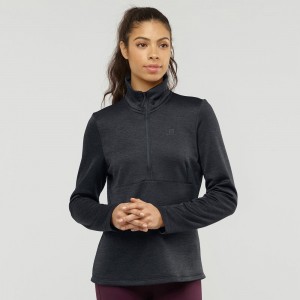 Salomon Transition Half Zip W Skijakker Dame Sort | 86721-LSAN