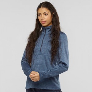 Salomon Transition Half Zip W Skijakker Dame Mørkeblå | 96045-GNHI