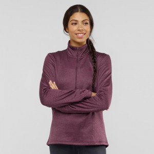 Salomon Transition Half Zip W Skijakker Dame Lilla | 43159-QIRB