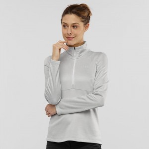 Salomon Transition Half Zip W Skijakker Dame Hvide | 93260-RBPQ