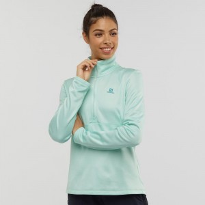 Salomon Transition Half Zip W Skijakker Dame Grøn | 72865-HWCT