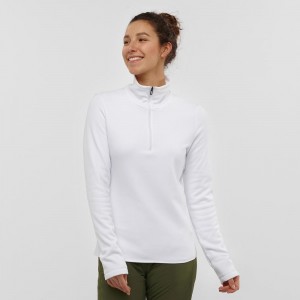 Salomon Warm Ambition Half Zip W Skijakker Dame Hvide | 27094-FXHR