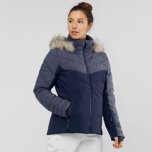 Salomon Warm Ambition Jacket W Skijakker Dame Mørkeblå | 19236-JPWY