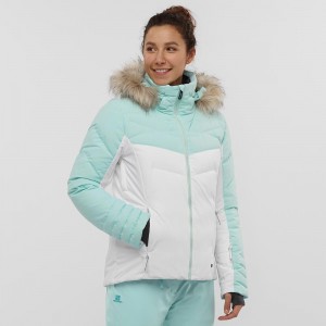 Salomon Warm Ambition Jacket W Skijakker Dame Hvide | 80341-ODZA