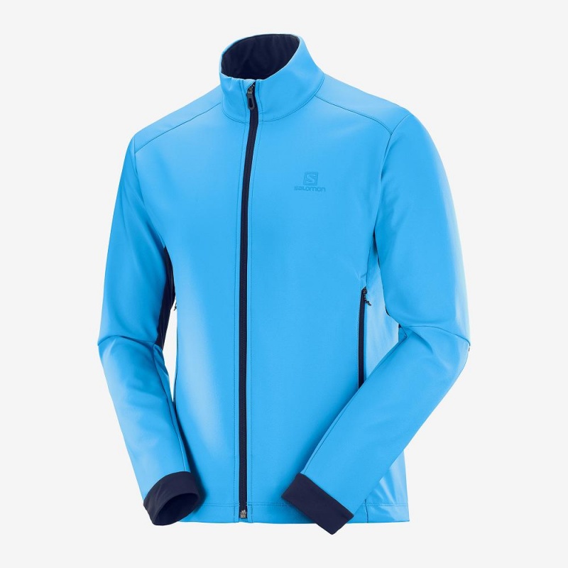 Salomon Agile Softshell Løbejakke Herre Blå | 54362-PARW