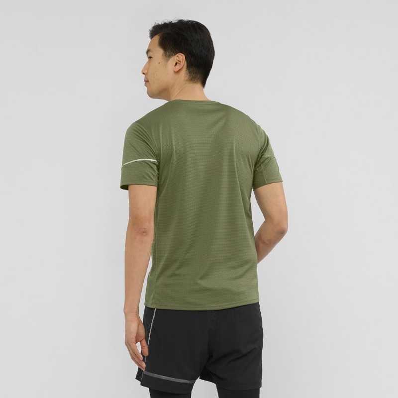 Salomon Agile Ss Tee M Toppe Herre Grøn | 42791-FNAC