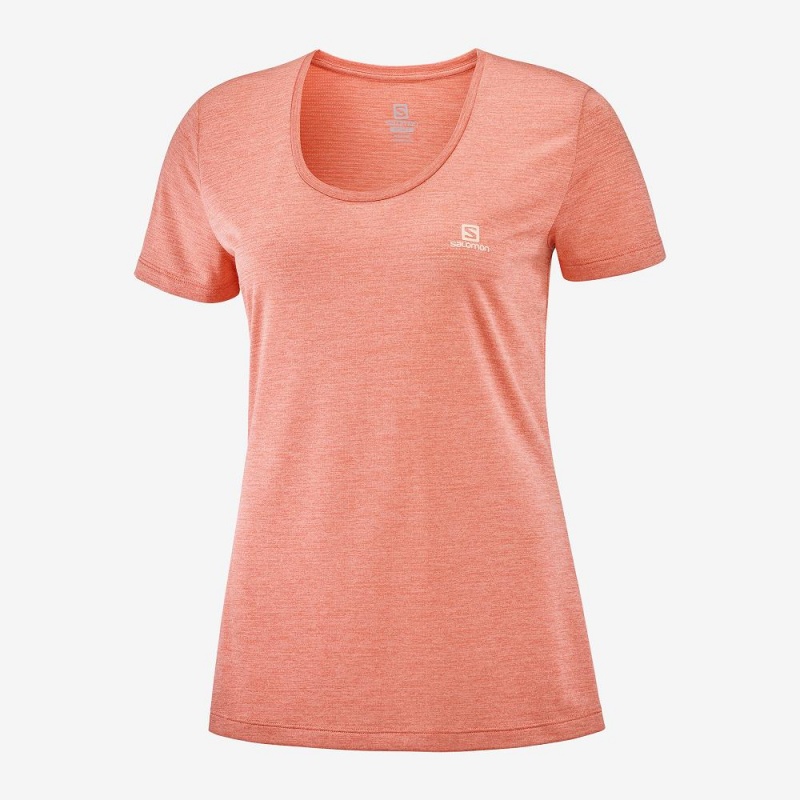 Salomon Agile T Shirts Dame Orange | 72685-IZWT