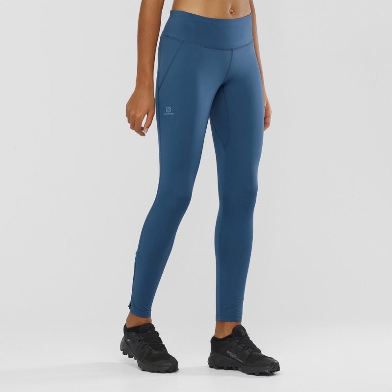 Salomon Agile Warm Tight W Tights Dame Mørkeblå | 34089-WTUY