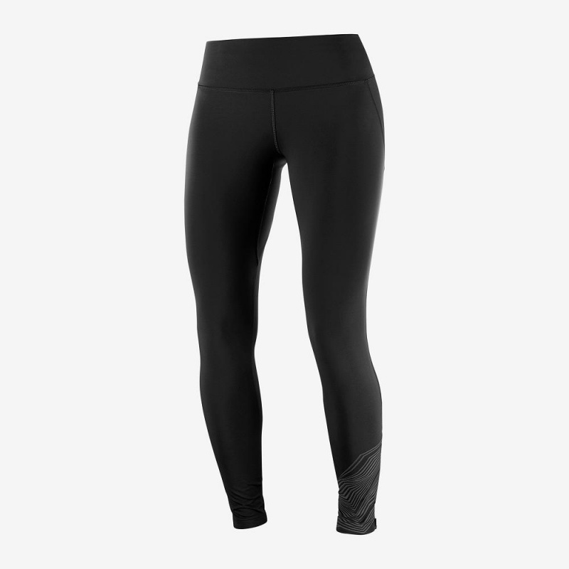 Salomon Agile Warm Tight W Tights Dame Sort | 02875-OPMX