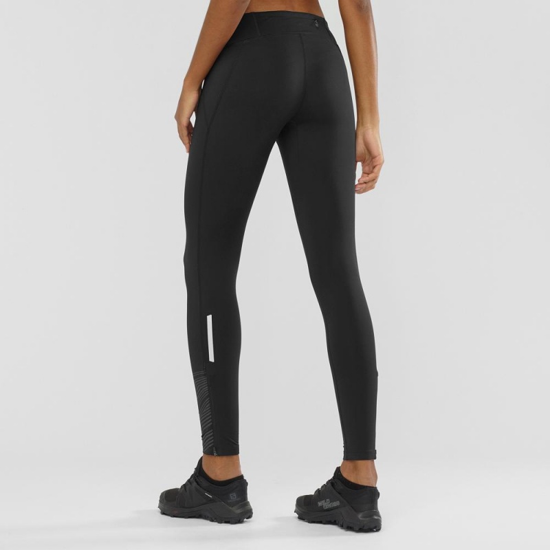 Salomon Agile Warm Tight W Tights Dame Sort | 02875-OPMX