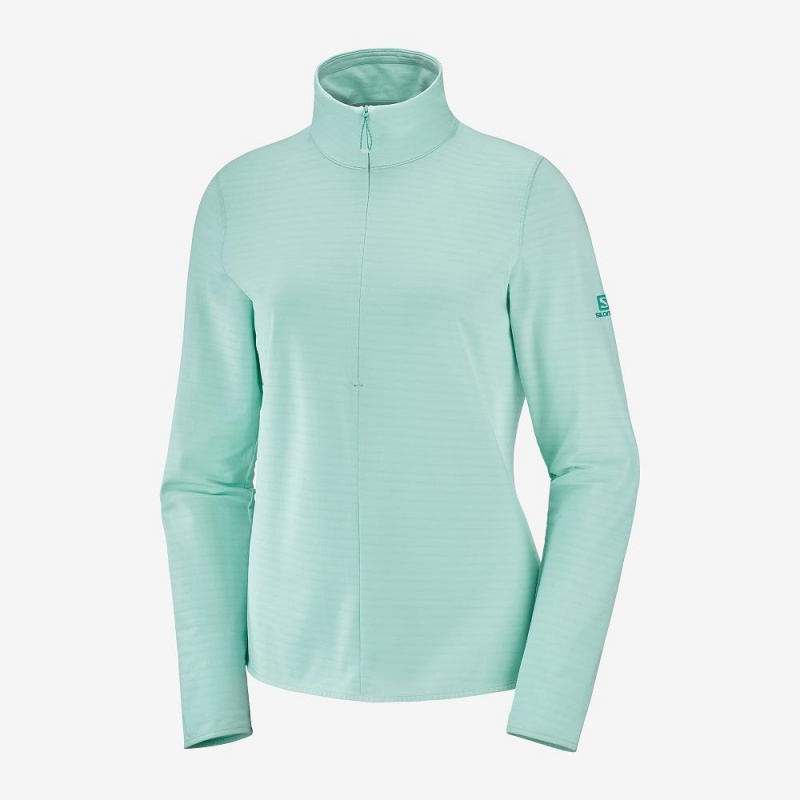 Salomon Essential Lightwarm Pullover Dame Grøn | 89234-AKLQ