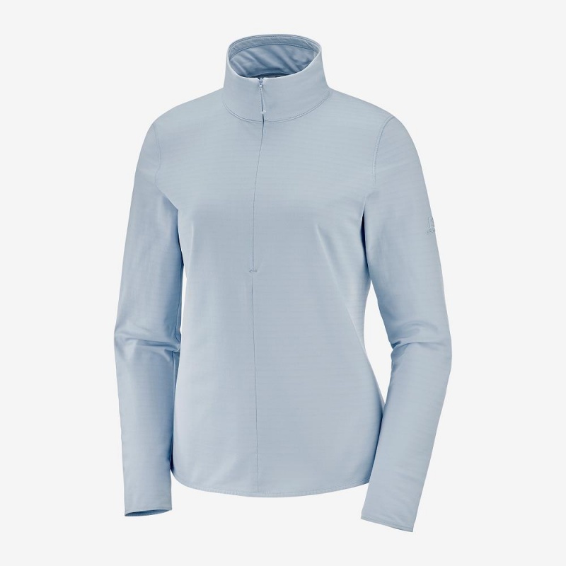 Salomon Essential Lightwarm Pullover Dame Blå | 91852-XJQR