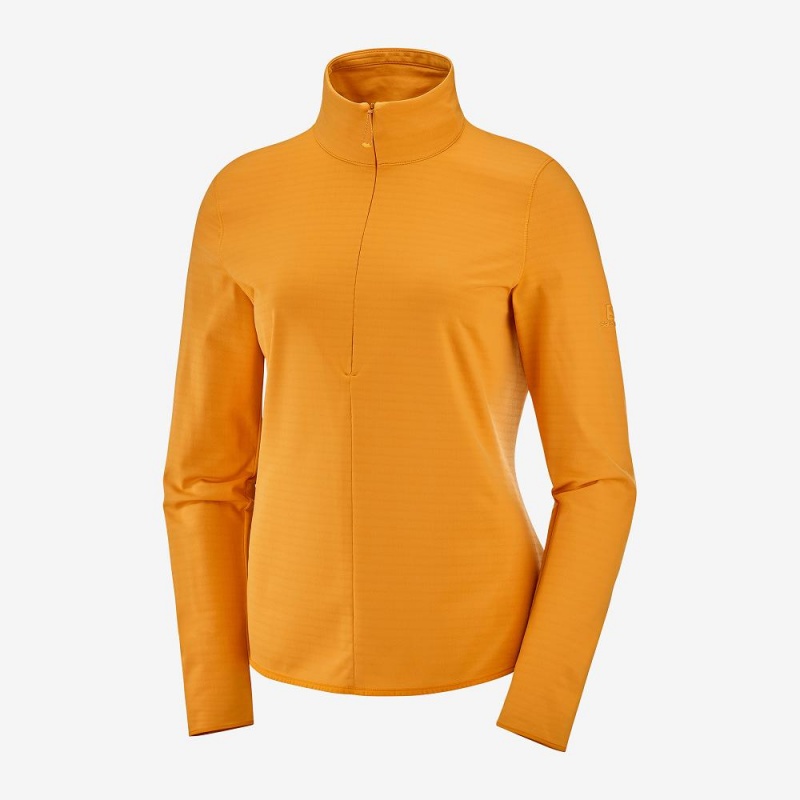 Salomon Essential Lightwarm Pullover Dame Gul | 17594-ZFQM