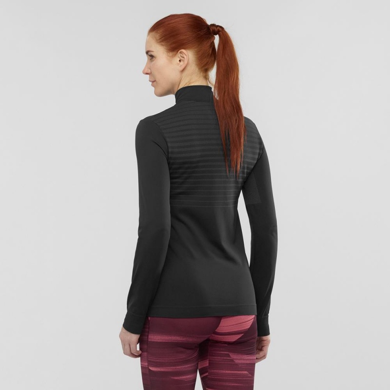 Salomon Essential Seamless Pullover Dame Sort | 71640-DJOP