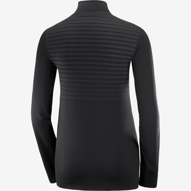 Salomon Essential Seamless Pullover Dame Sort | 71640-DJOP