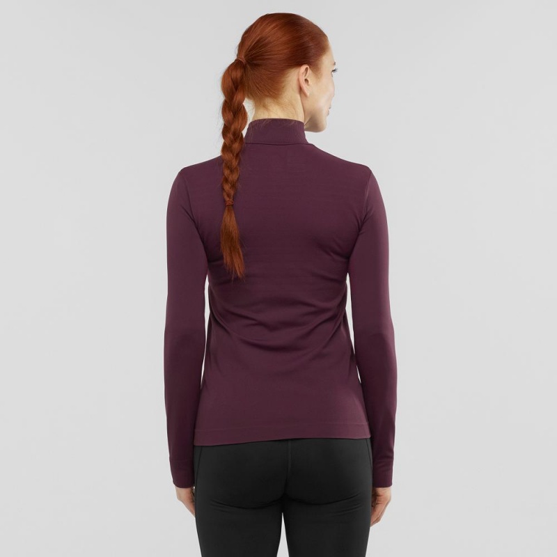 Salomon Essential Seamless Pullover Dame Lilla | 41528-GRYX