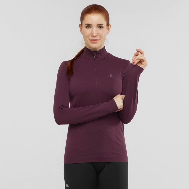 Salomon Essential Seamless Pullover Dame Lilla | 41528-GRYX