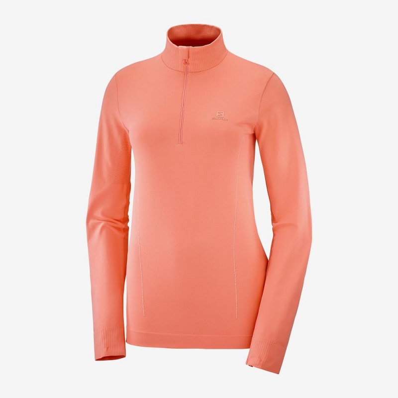 Salomon Essential Seamless Pullover Dame Orange | 43107-VDAK