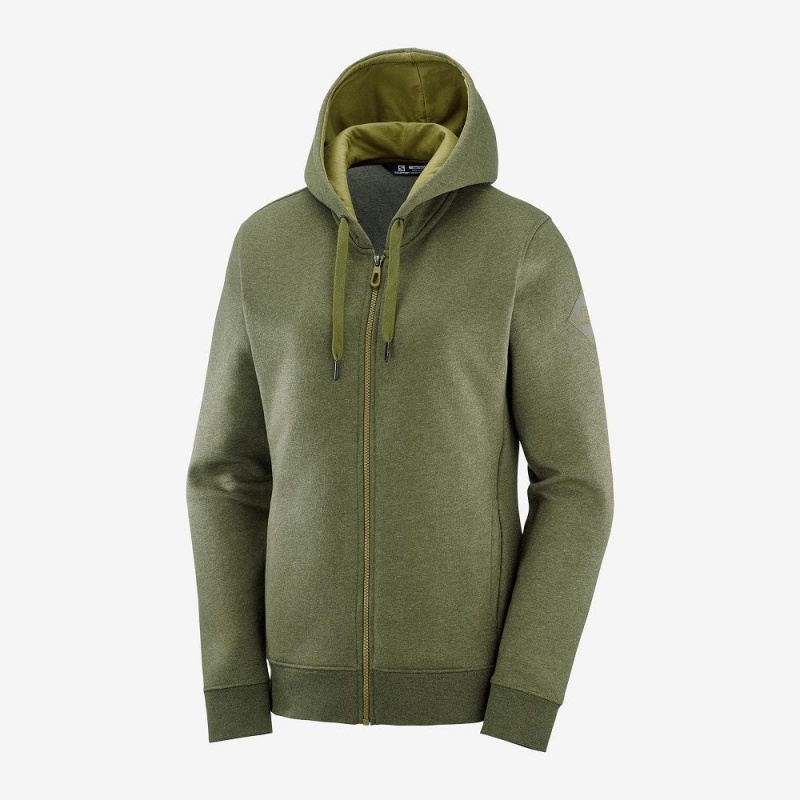 Salomon Essential Warm Hættetrøje Dame Grøn | 60219-TKOG