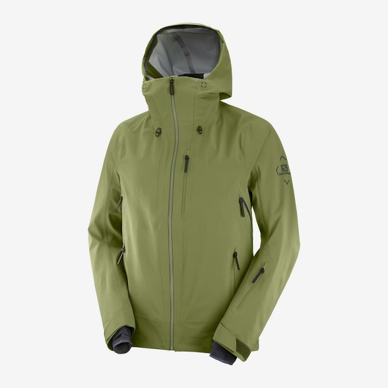 Salomon Outlaw 3L Skijakker Herre Grøn | 83715-KSEQ