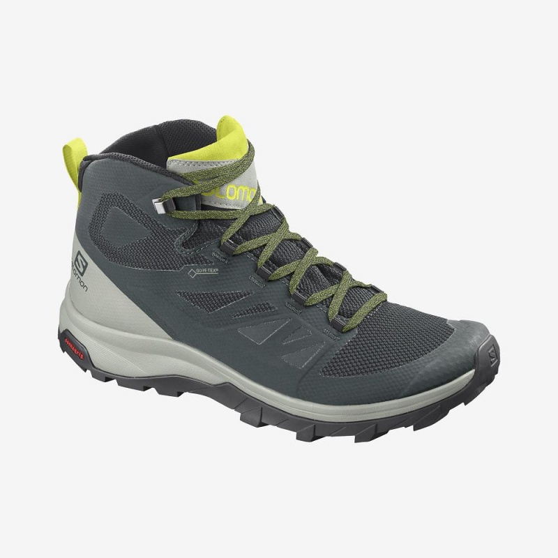 Salomon Outline Mid Gore-Tex Vandrestøvler Herre Grøn | 63102-JSTA