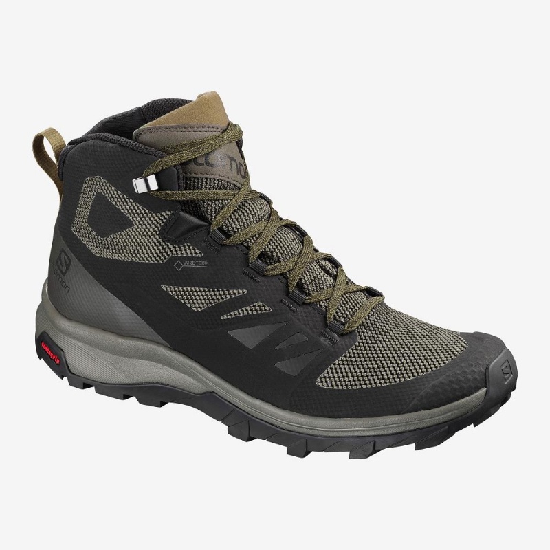 Salomon Outline Mid Gore-Tex Vandrestøvler Herre Sort | 43516-BXEM