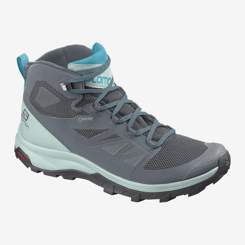 Salomon Outline Mid Gore-Tex Vandrestøvler Dame Gray | 34507-BUIN