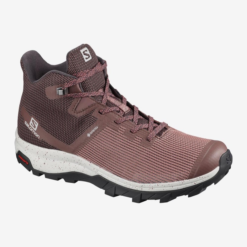 Salomon Outline Prism Mid Gore-Tex Vandrestøvler Dame Lyserød | 52960-YDHP