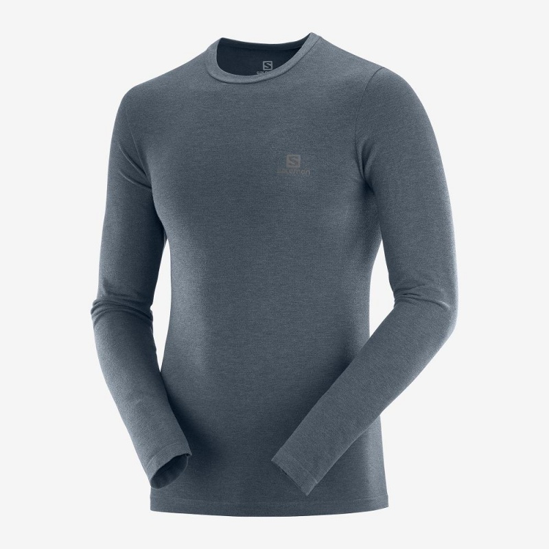 Salomon Outline Seamless Crew M Toppe Herre Gray | 81507-XGJK